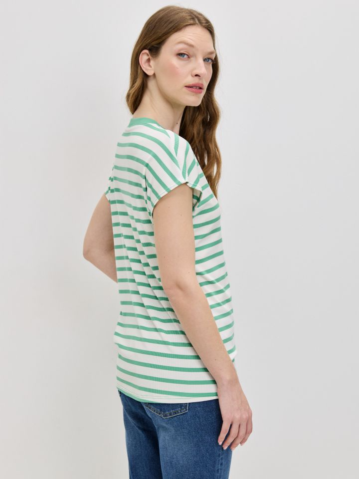 חולצה פסים שינה  PROMO בצבע ירוק בהיר