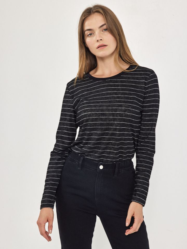 חולצה סלאב פסים PROMO בצבע שחור