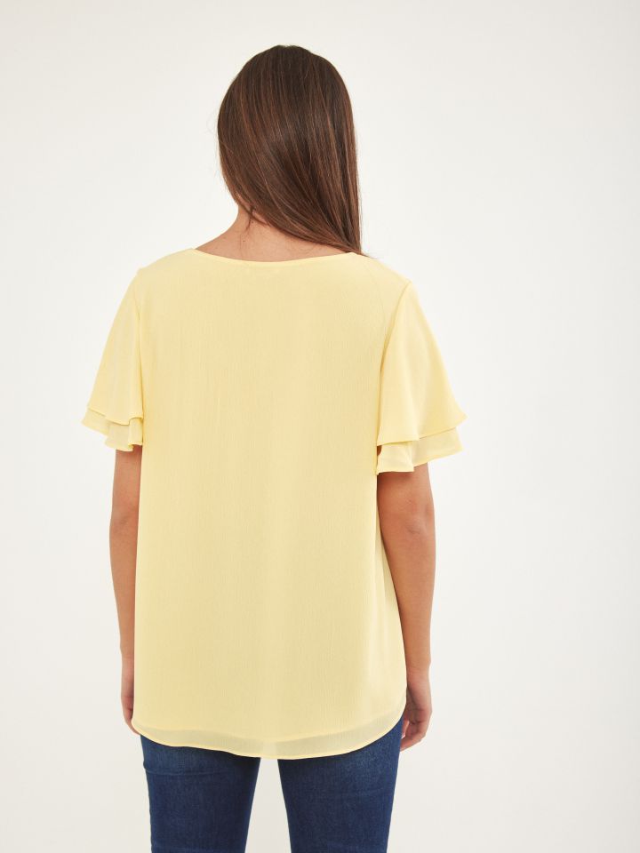 חולצה  V PROMO בצבע צהוב