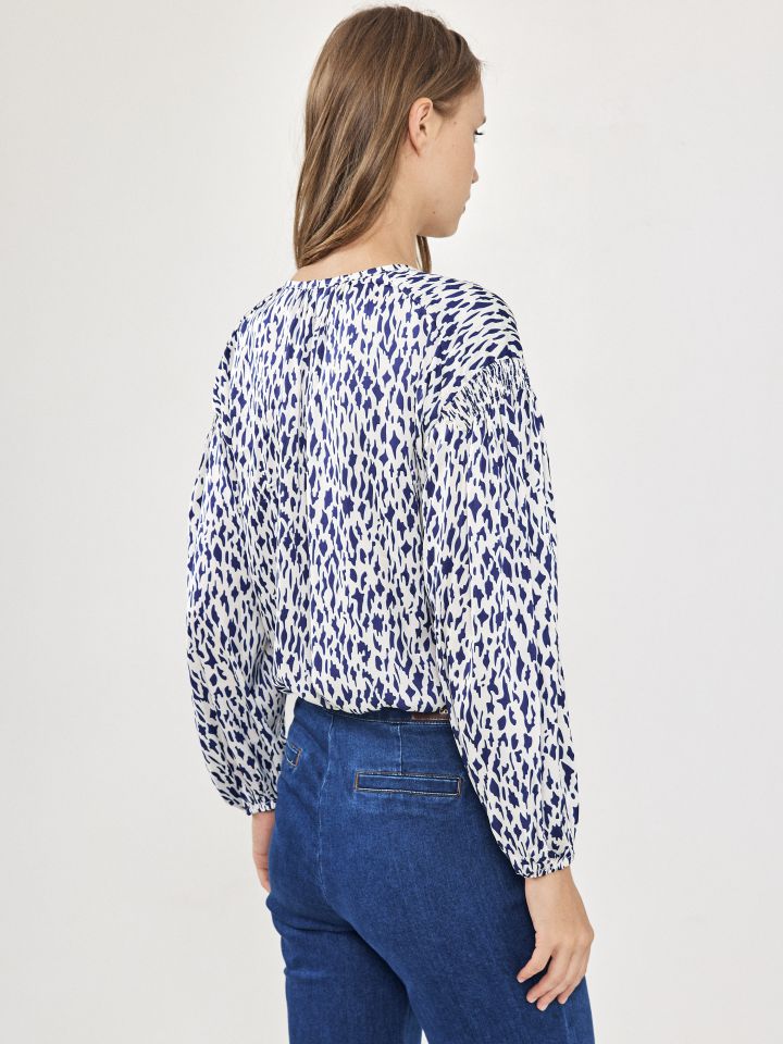 חולצה שינה דפוס סטן PROMO בצבע נייבי