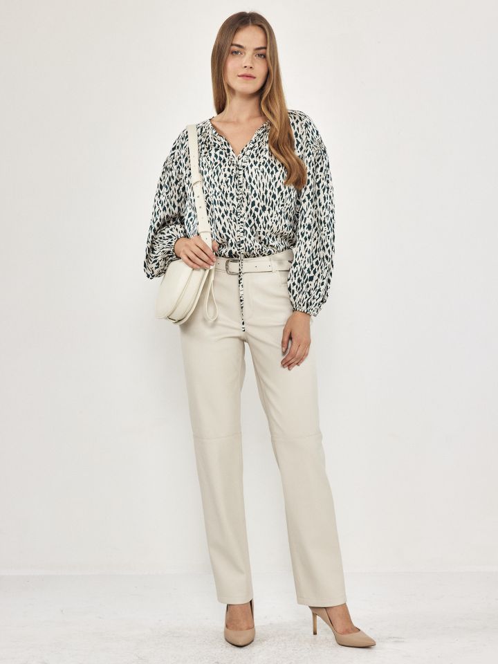 חולצה שינה דפוס סטן PROMO בצבע ירוק