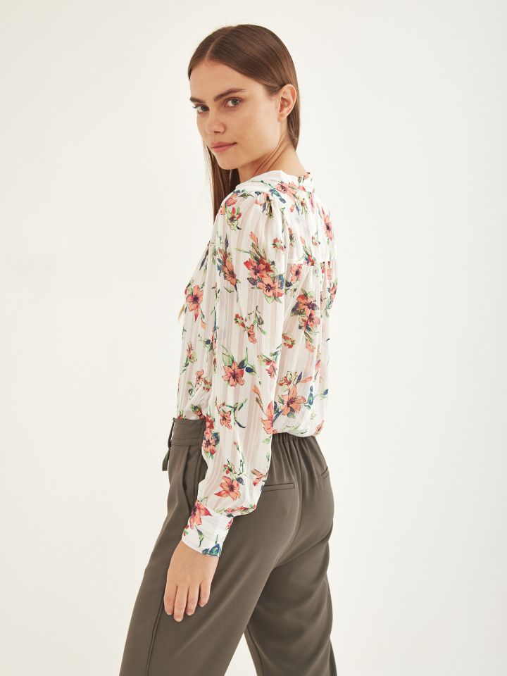 חולצה שינה דפוס בצבע אופוויט