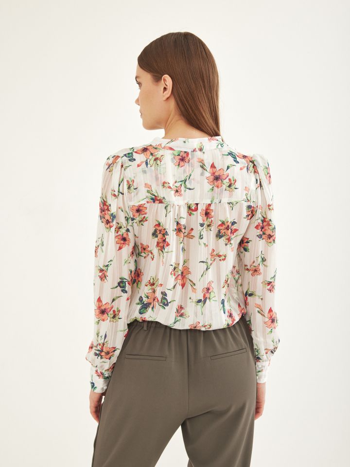 חולצה שינה דפוס בצבע אופוויט