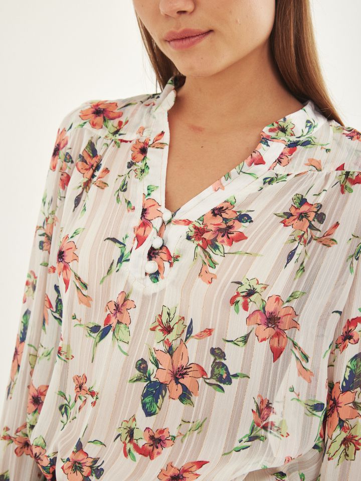 חולצה שינה דפוס בצבע אופוויט