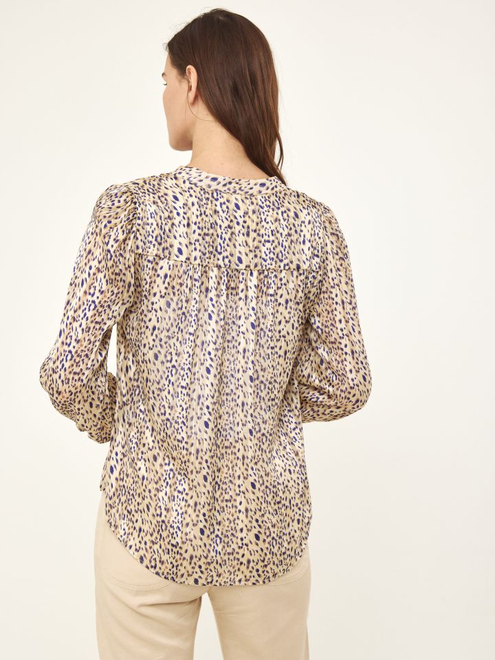 חולצה שינה דפוס בצבע בייז’