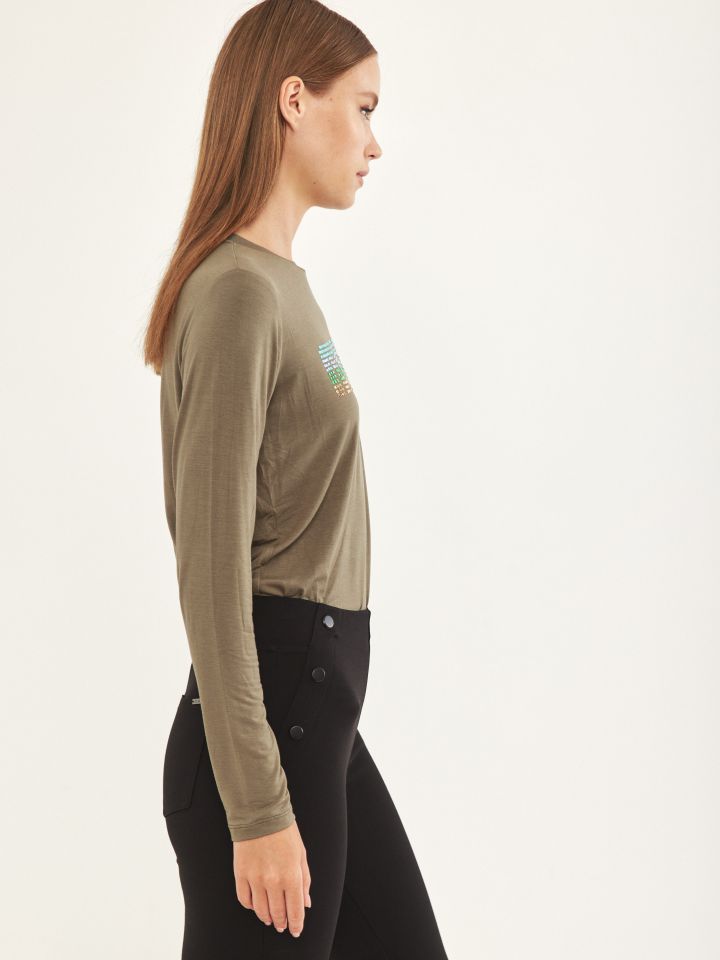 חולצה PROMO MUSIC בצבע זית