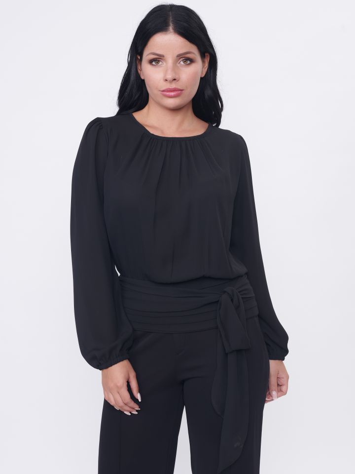 חולצה קשירה  LIA בצבע שחור