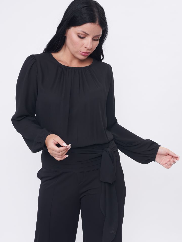 חולצה קשירה  LIA בצבע שחור