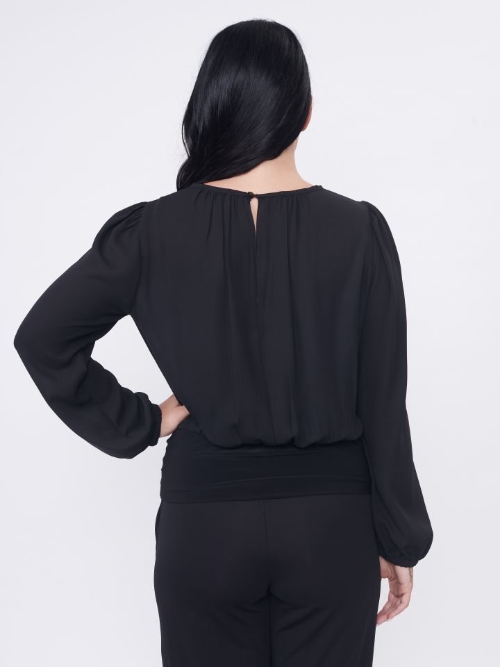 חולצה קשירה  LIA בצבע שחור