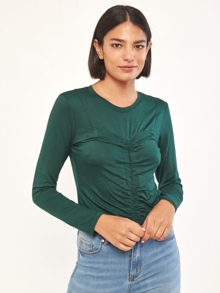 חולצה  PROMO ROMI בצבע ירוק בקבוק