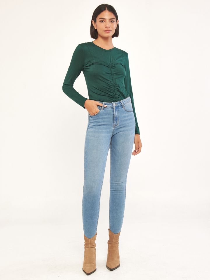 חולצה  PROMO ROMI בצבע ירוק בקבוק