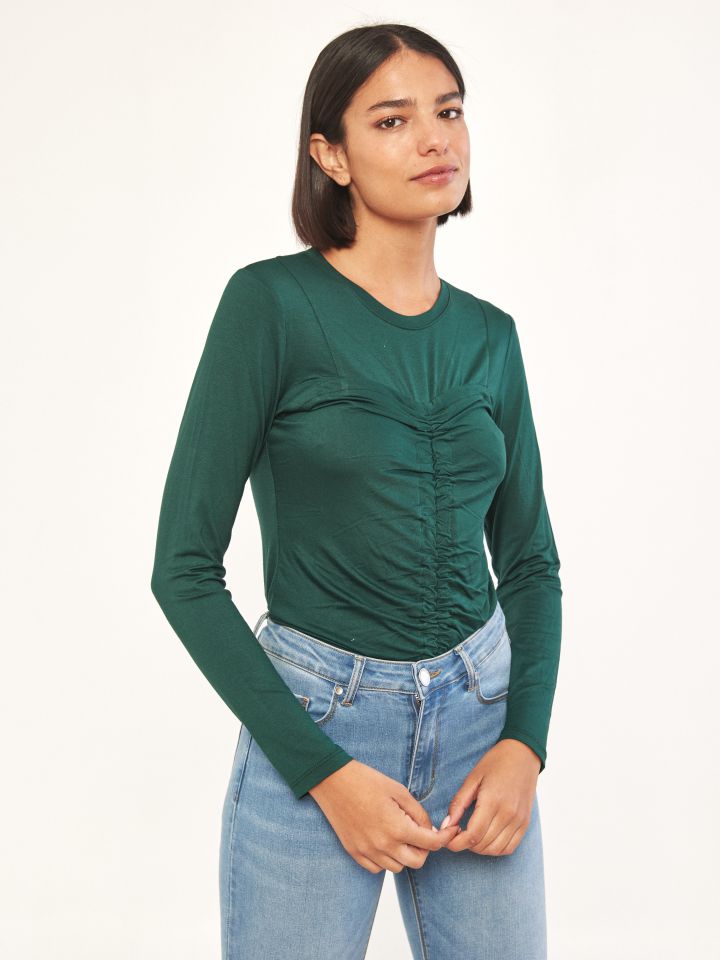 חולצה  PROMO ROMI בצבע ירוק בקבוק