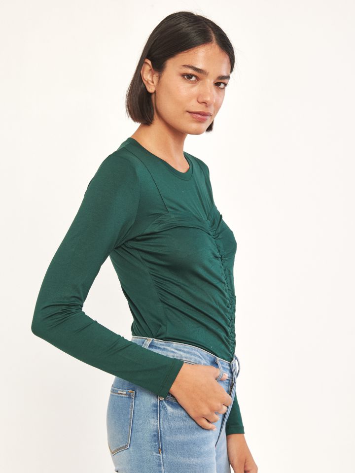 חולצה  PROMO ROMI בצבע ירוק בקבוק