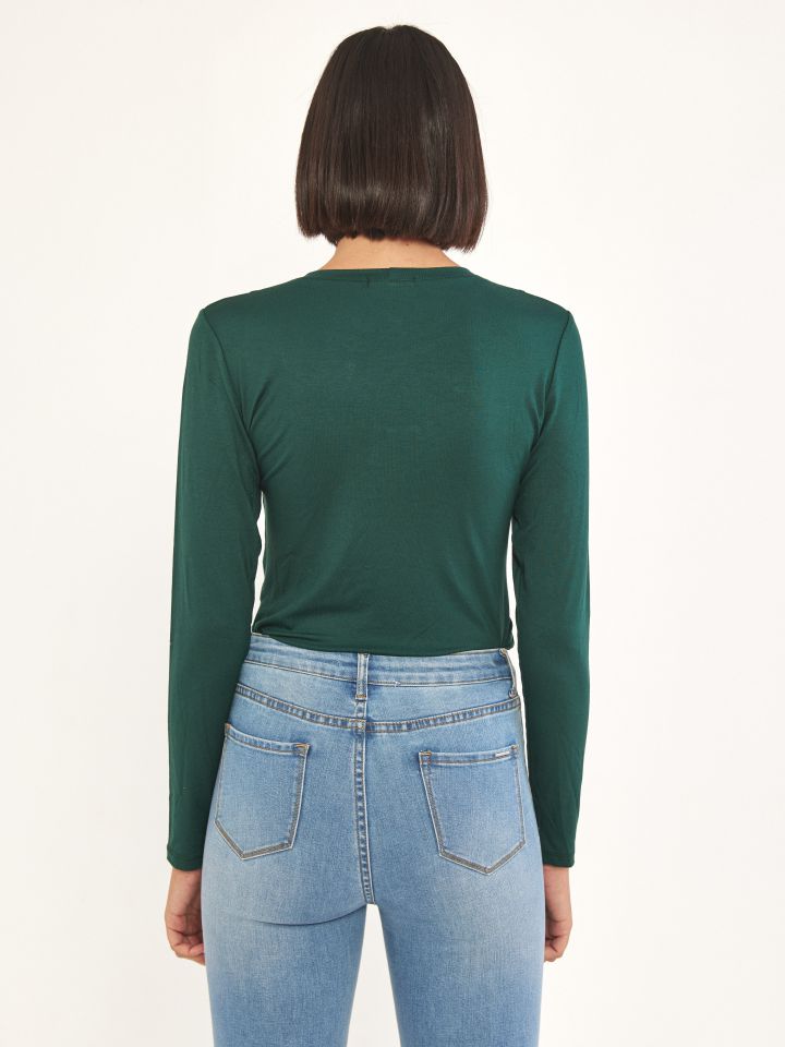 חולצה  PROMO ROMI בצבע ירוק בקבוק