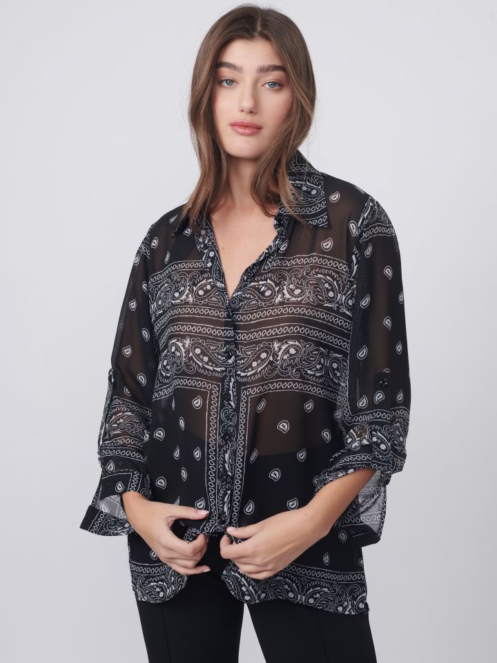 חולצה פצ’ים בצבע שחור