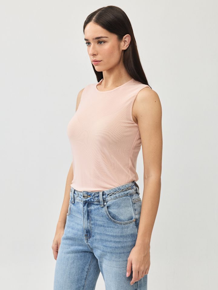 חולצה שיפון ליקרה PROMO בצבע ורוד