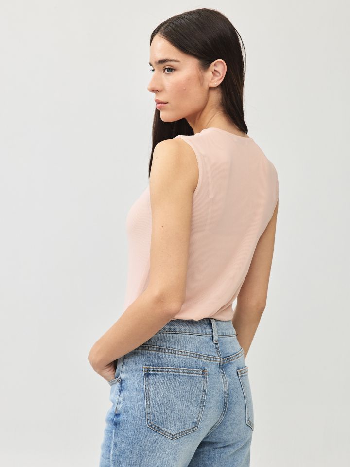 חולצה שיפון ליקרה PROMO בצבע ורוד