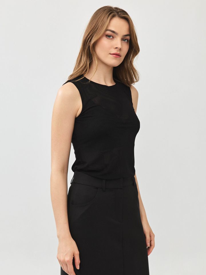 חולצה שיפון ליקרה PROMO בצבע שחור