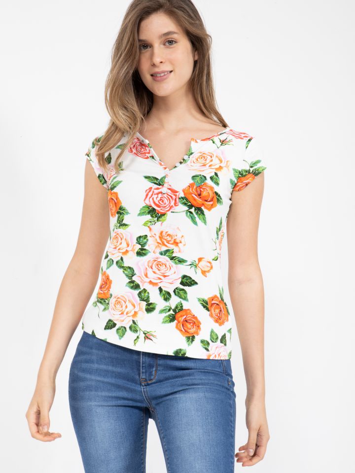 חולצה שינה דפוס PROMO בצבע אופוויט