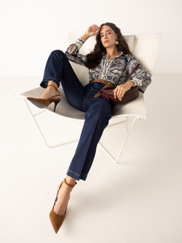 חולצה סטן דפוס בצבע דפוס