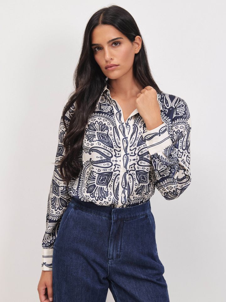 חולצה סטן דפוס בצבע דפוס