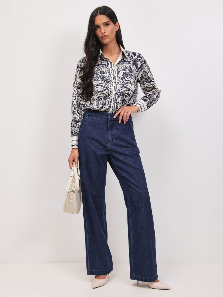 חולצה סטן דפוס בצבע דפוס