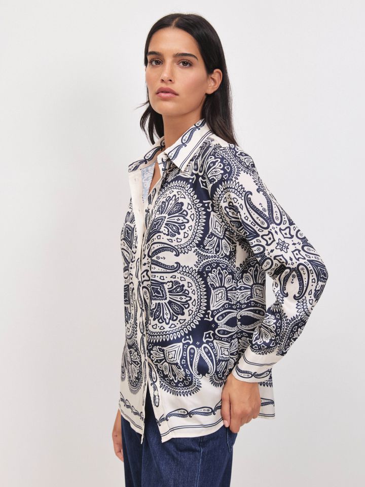 חולצה סטן דפוס בצבע דפוס