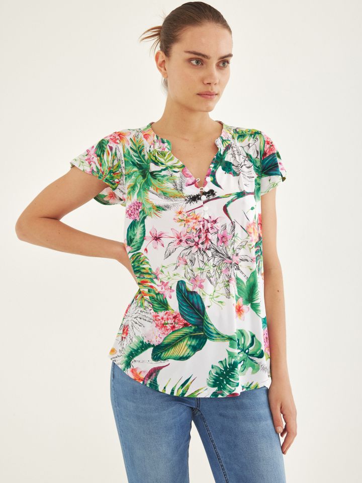 חולצה שינה דפוס  PROMO בצבע פרחוני