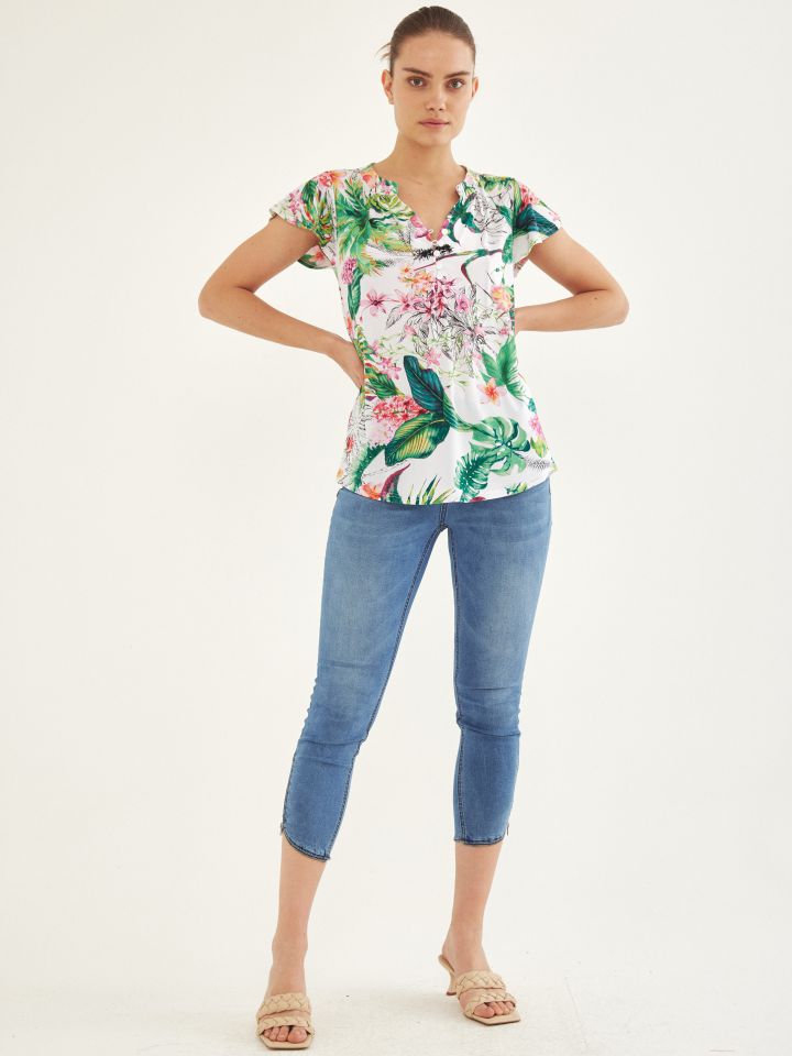 חולצה שינה דפוס  PROMO בצבע פרחוני