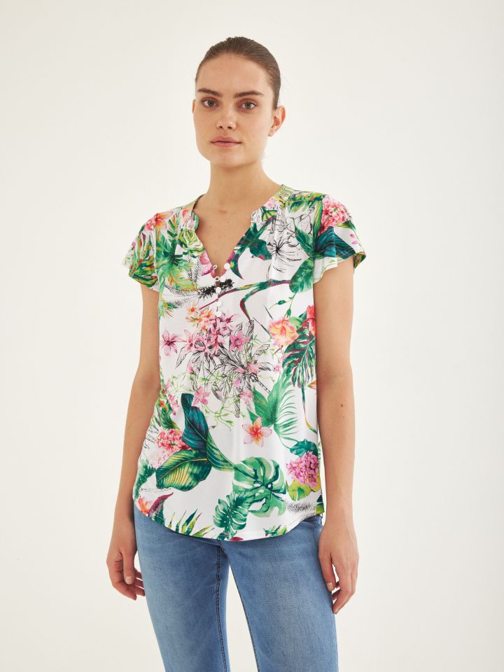 חולצה שינה דפוס  PROMO בצבע פרחוני