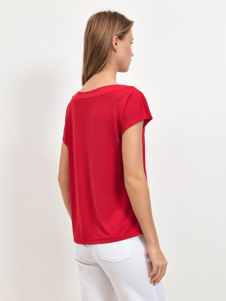 חולצה אמזון פתח PROMO בצבע אדום