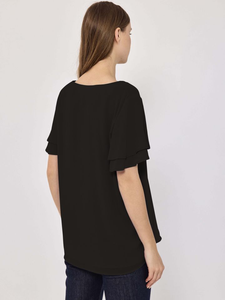 חולצה V  PROMO בצבע שחור