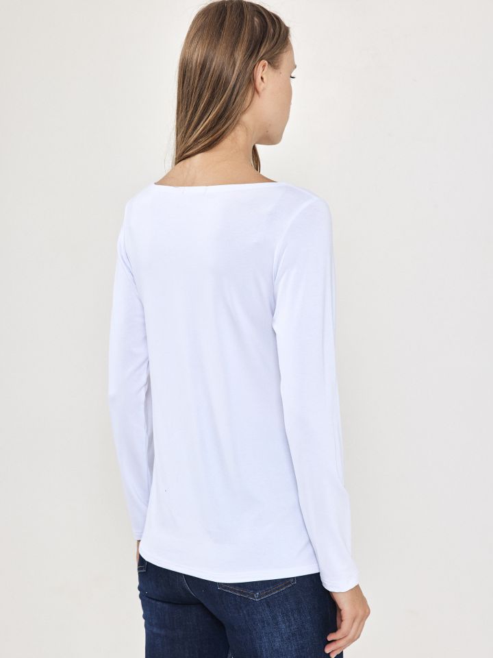 חולצה שרוול ארוך  PROMO בצבע לבן