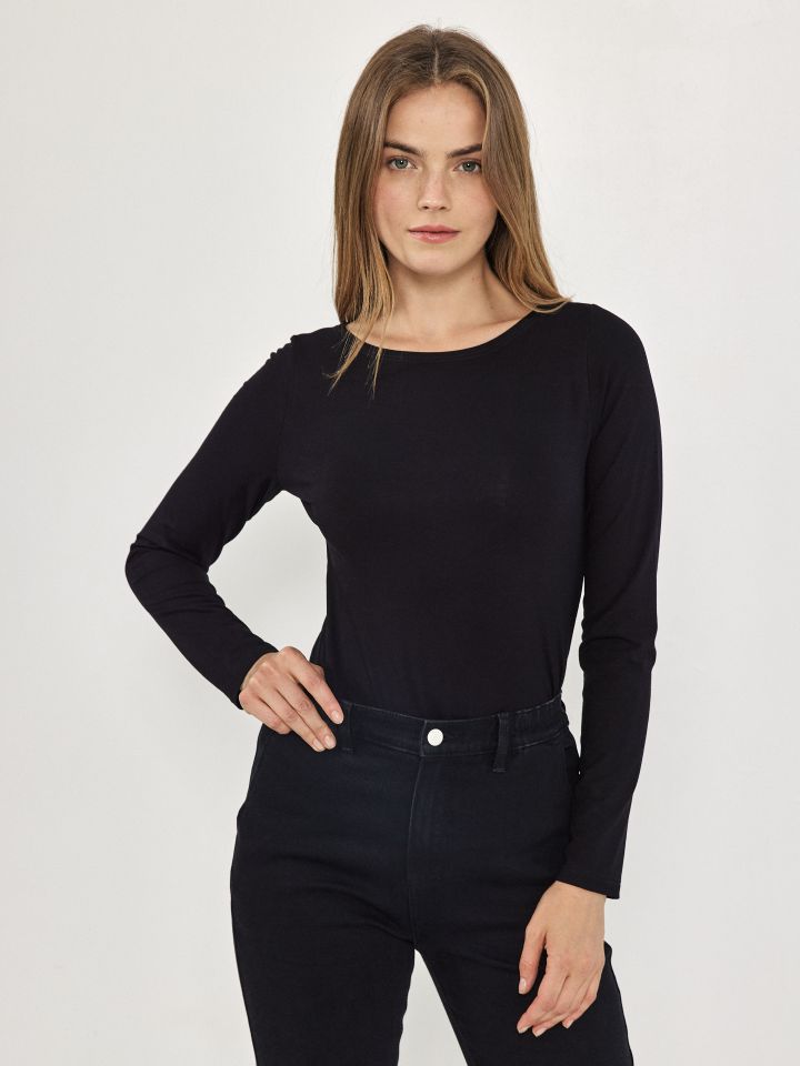 חולצה שרוול ארוך  PROMO בצבע שחור