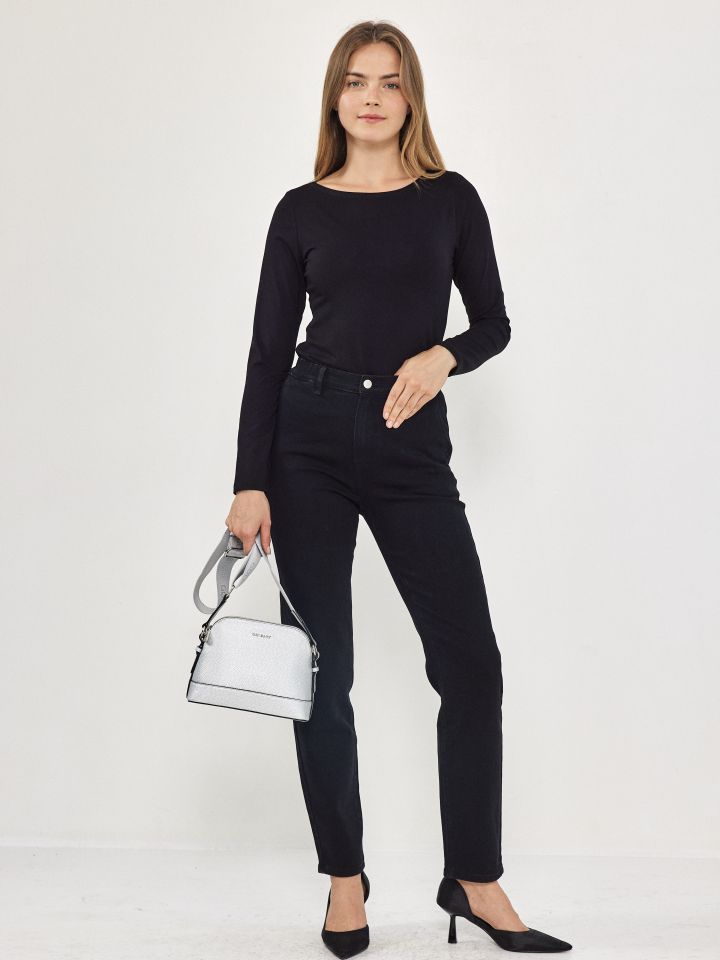 חולצה שרוול ארוך  PROMO בצבע שחור