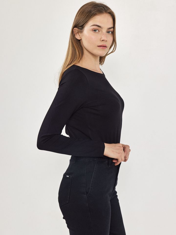 חולצה שרוול ארוך  PROMO בצבע שחור