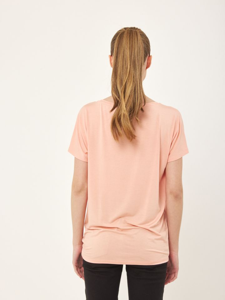 חולצה דפוס תיק קש PROMO בצבע אפרסק