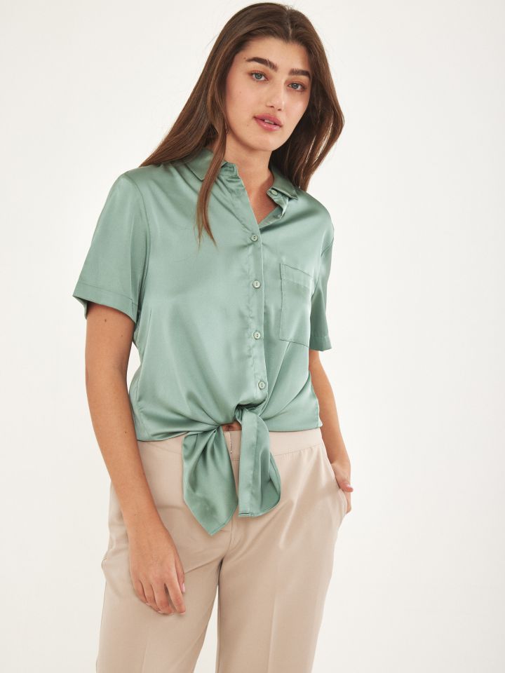 חולצה קשירה PROMO בצבע ירוק גולברי