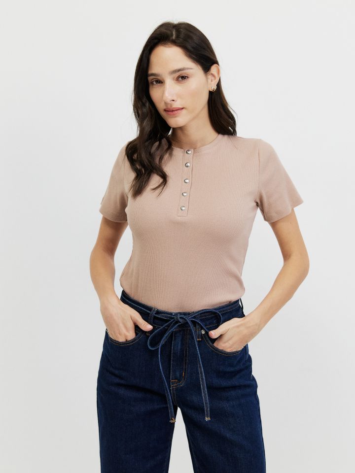 חולצה ריב שינה PROMO בצבע שוקו