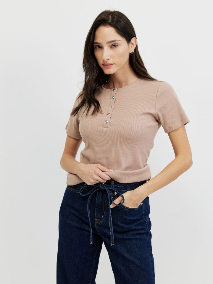 חולצה ריב שינה PROMO בצבע שוקו