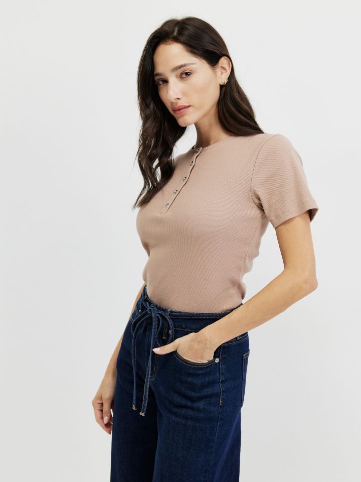 חולצה ריב שינה PROMO בצבע שוקו