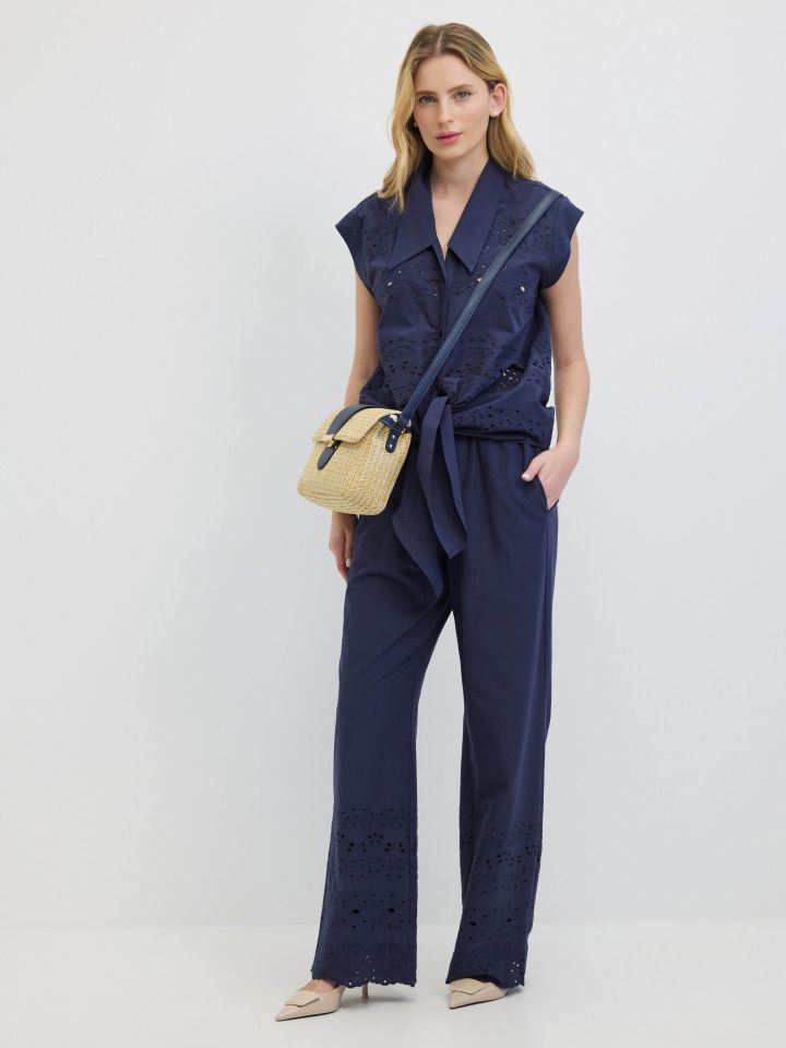 חולצה קרושה קשירה בצבע נייבי