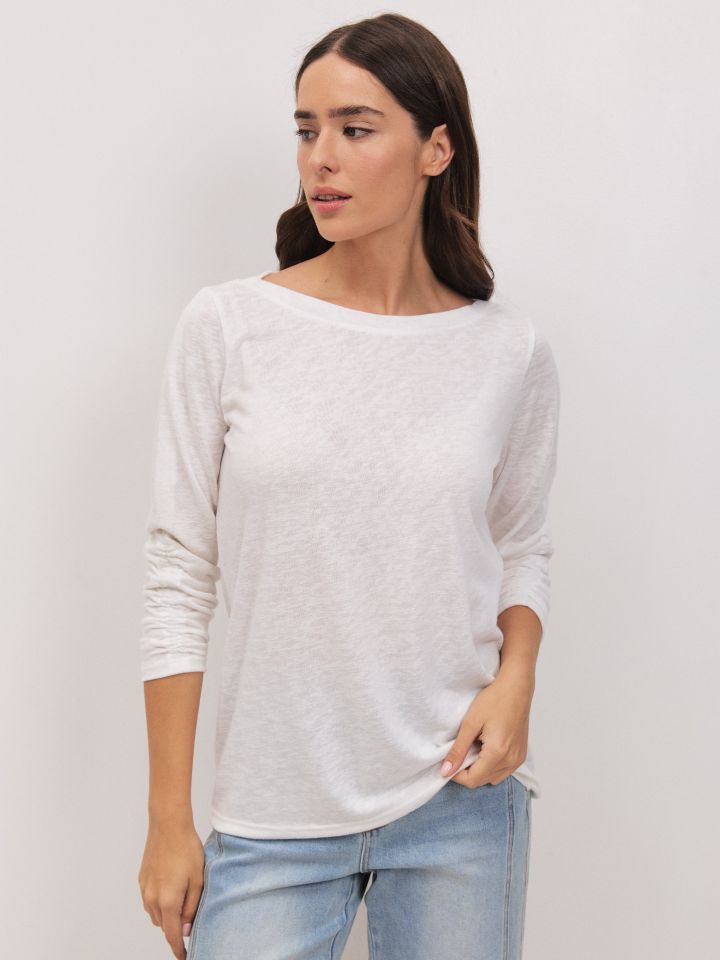 חולצה שרוול כיווץ PROMO בצבע אופוויט