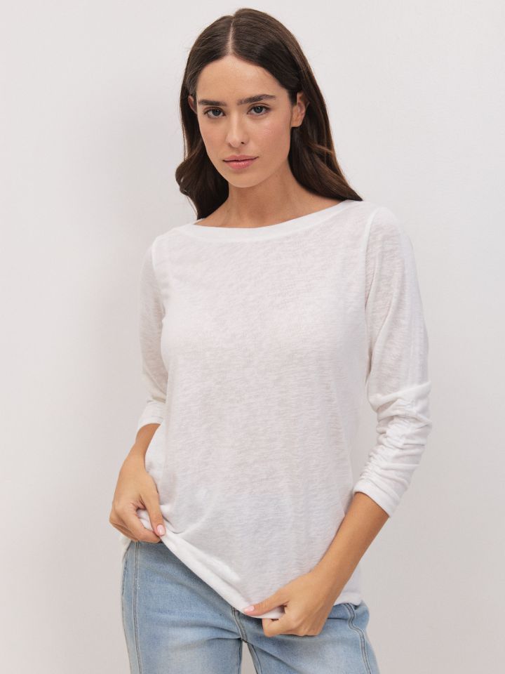 חולצה שרוול כיווץ PROMO בצבע אופוויט