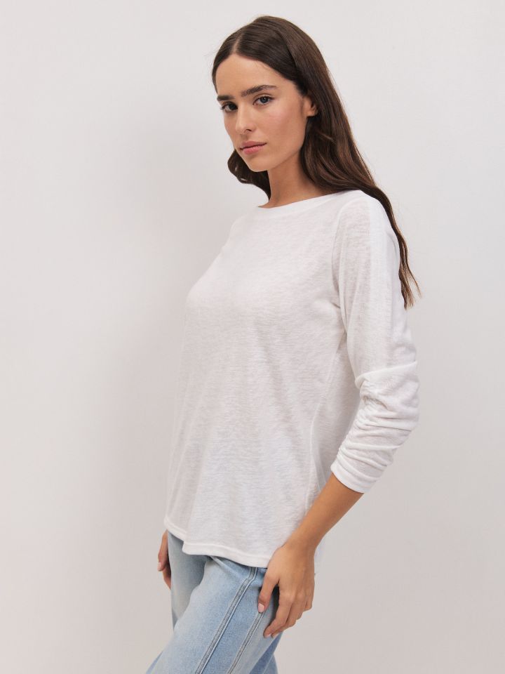 חולצה שרוול כיווץ PROMO בצבע אופוויט