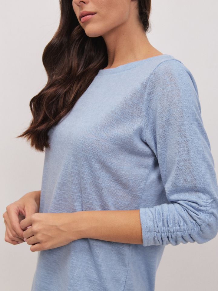 חולצה שרוול כיווץ PROMO בצבע תכלת