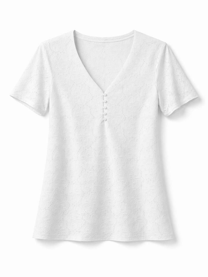 חולצה שינה תחרה PROMO בצבע לבן