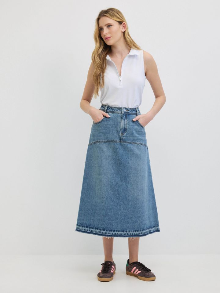 חולצה צוארון רוכסן PROMO בצבע לבן