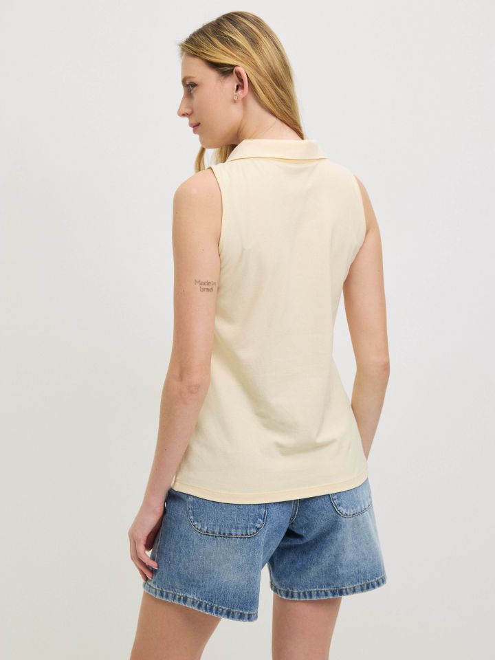 חולצה צוארון רוכסן PROMO בצבע לימון