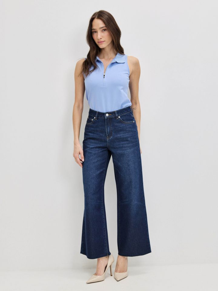 חולצה צוארון רוכסן PROMO בצבע סגול לילה מעושן